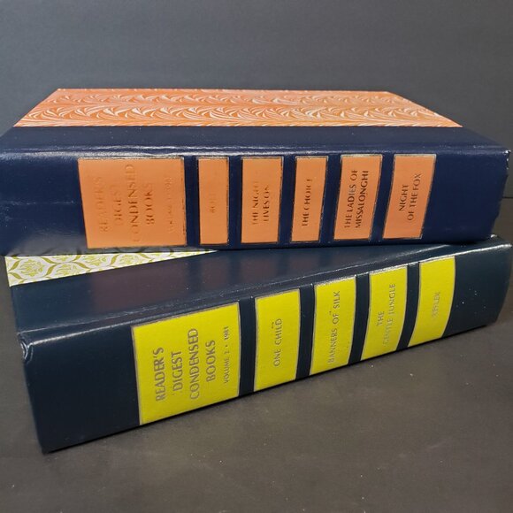 2 Beautiful Orange and lime Green Readers Digest Vintage HB Books Riser Decor - Picture 6 of 7